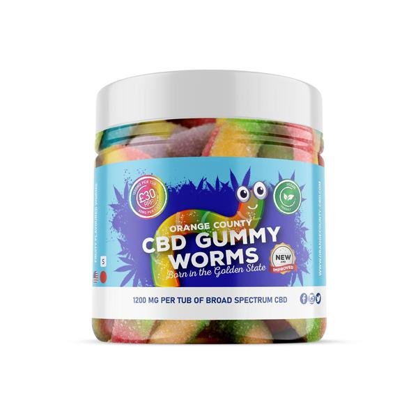 Orange County 1200mg CBD Gummy Worms - Small Pack - Associated CBD